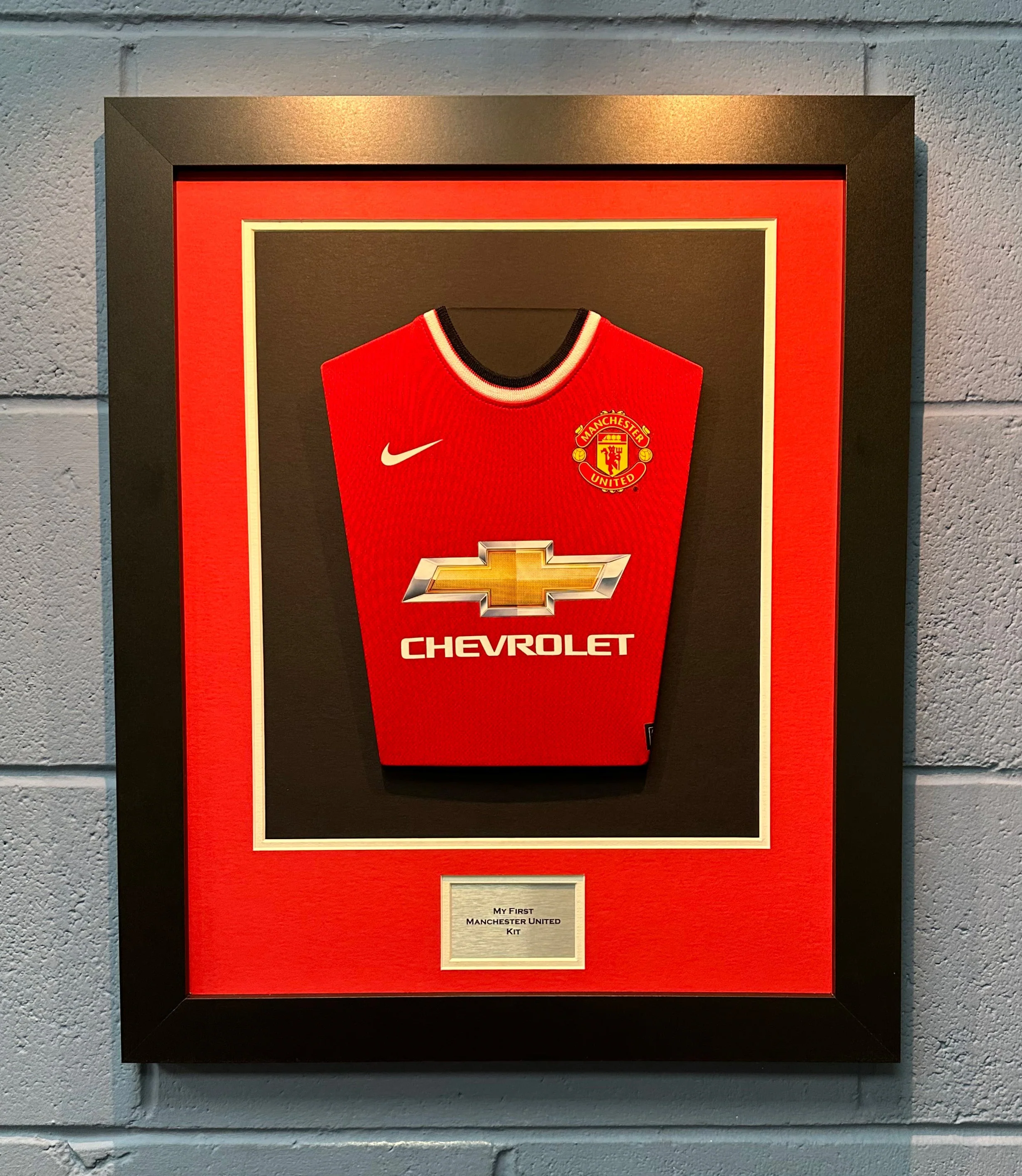 Babies DIY Football Shirt Framing Kit. TWIN PACK with free personalised plaque.