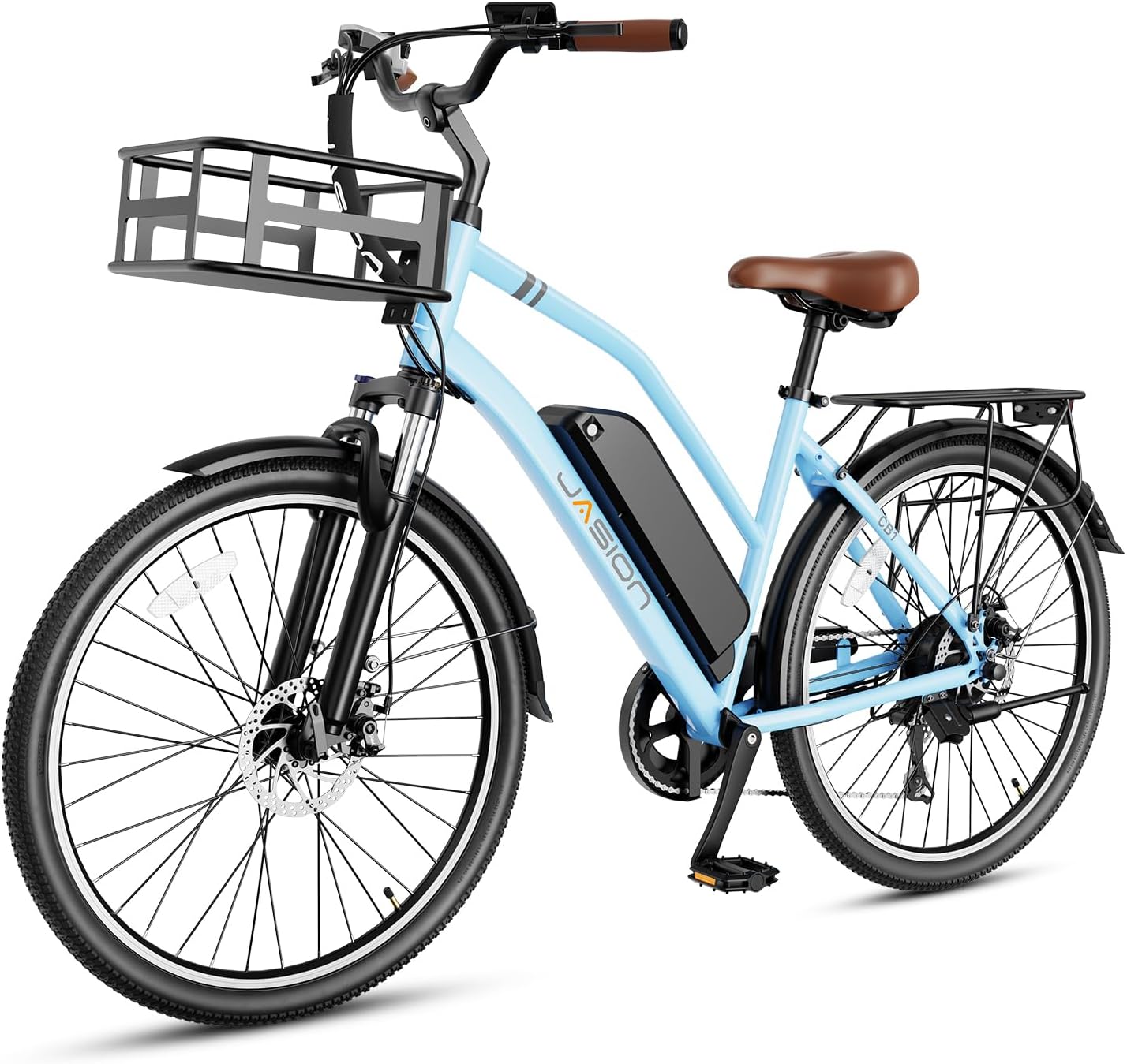 Jasion CB1 Electric Bike for Adults, 1000W Motor Peak Ebike, 450Wh Removeable Battery, 26'' City Cruiser Bicycle, 22 MPH Commuter Women Ebike, 7-Speed Gear