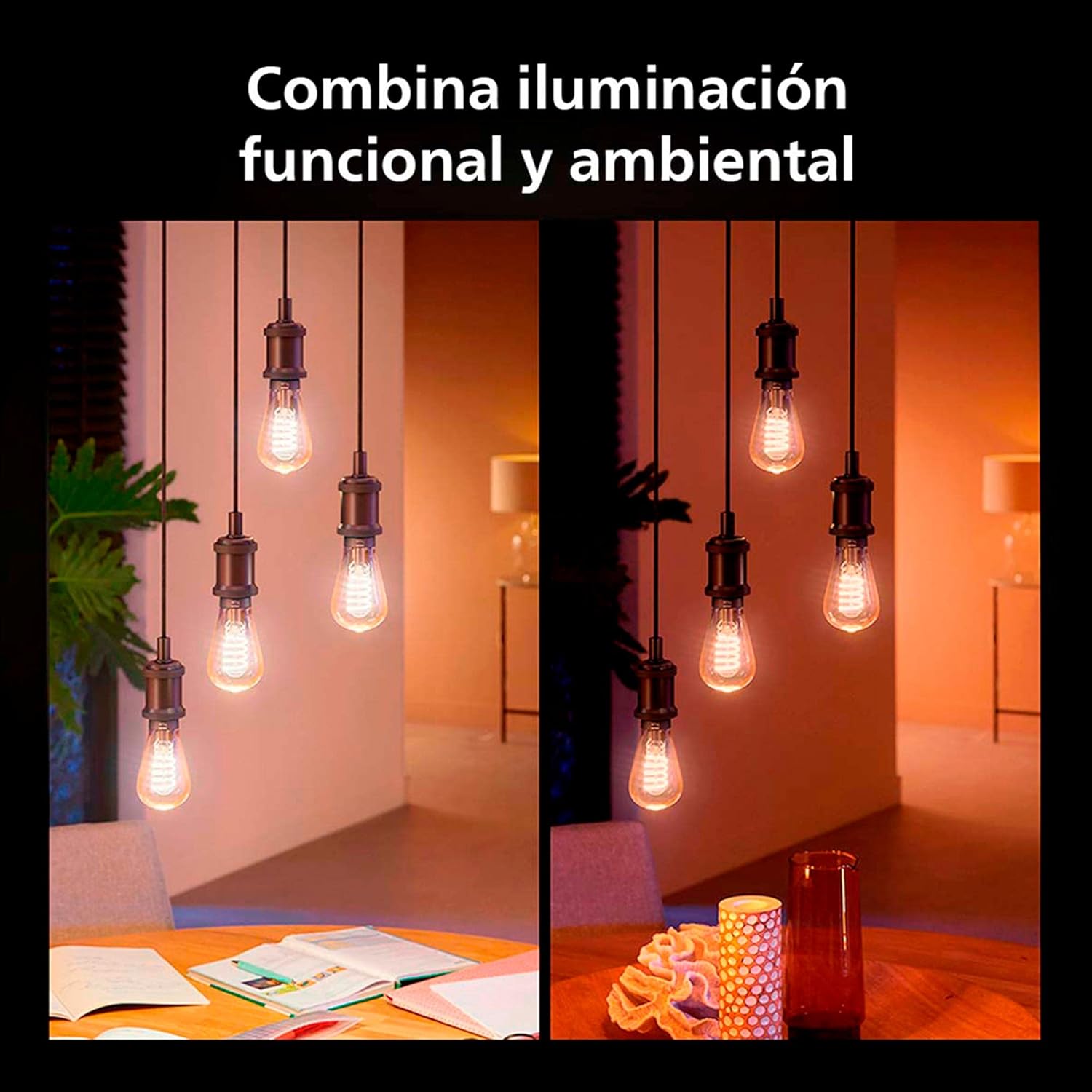 Philips Hue White Ambiance G40 LED Bulb 4-Pack, 550LM, E26, Smart Home Compatible with Alexa & Google Assistant
