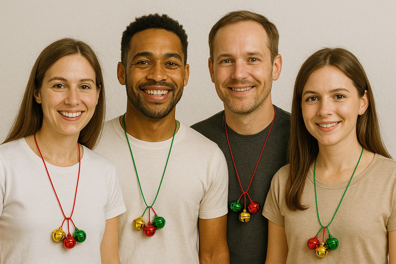 Jingle Bells Necklaces 12 PACK 6565