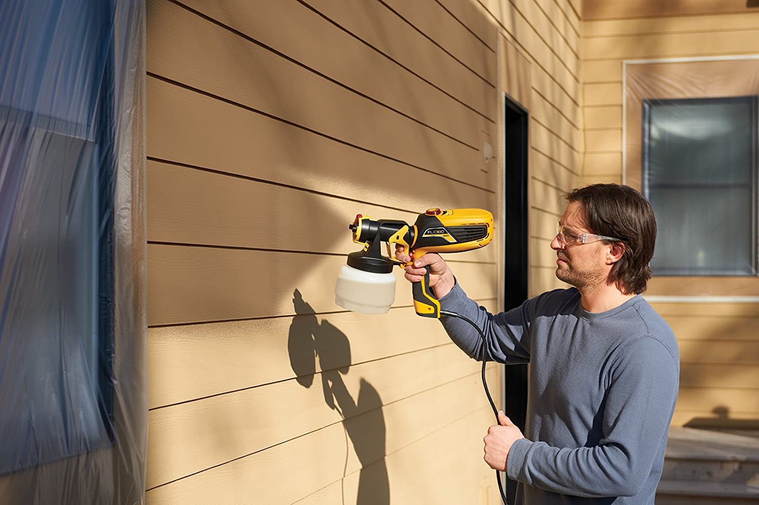 Wagner Spraytech FLEXiO 590 Handheld HVLP Paint Sprayer with Two Nozzles and Adjustable Flow