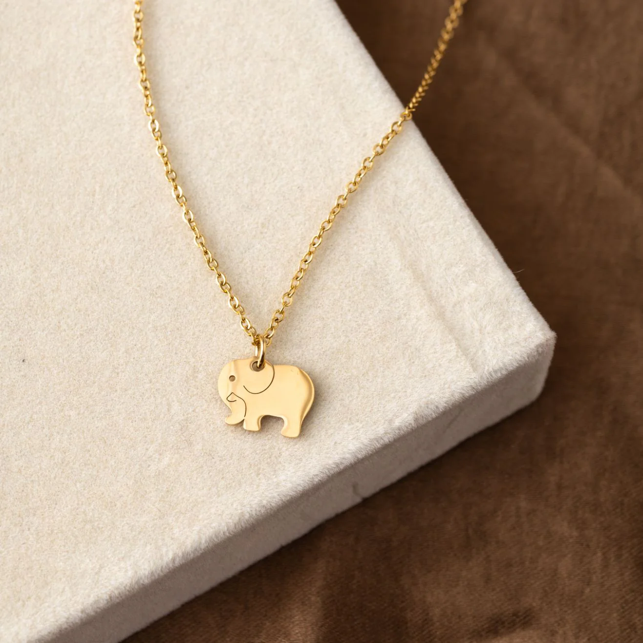 Olifant Ketting - RVS - Goud - Wijsheid
