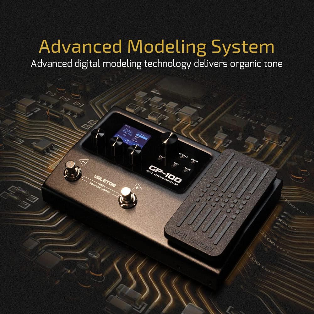 Valeton GP-200 Multi-Effects Guitar/Bass Pedal with Amp Modeling, IR Cab Simulation, MIDI, USB Interface