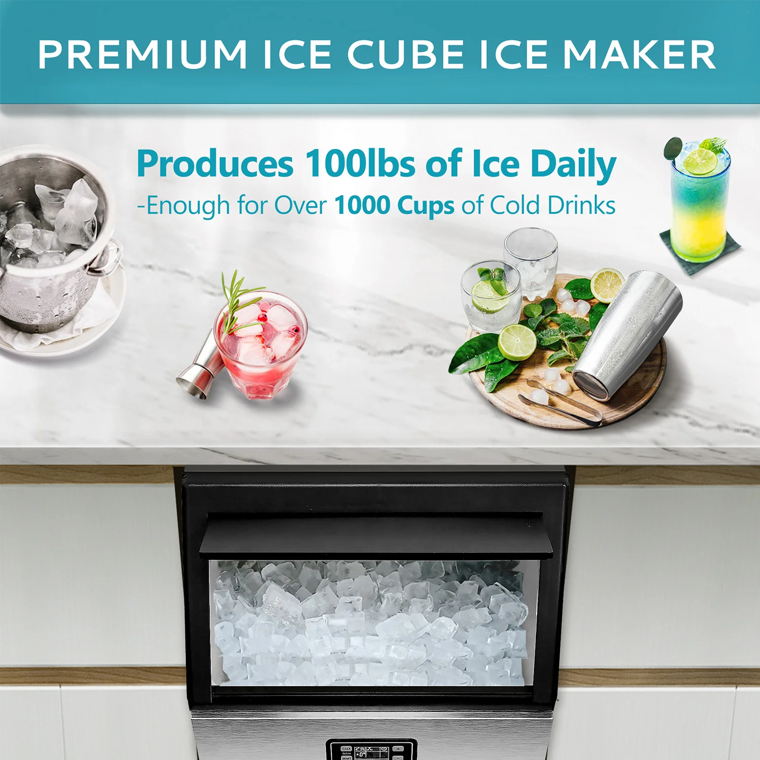 EUHOMY Excellent Storage Container Undercounter Commercial Ice Machine