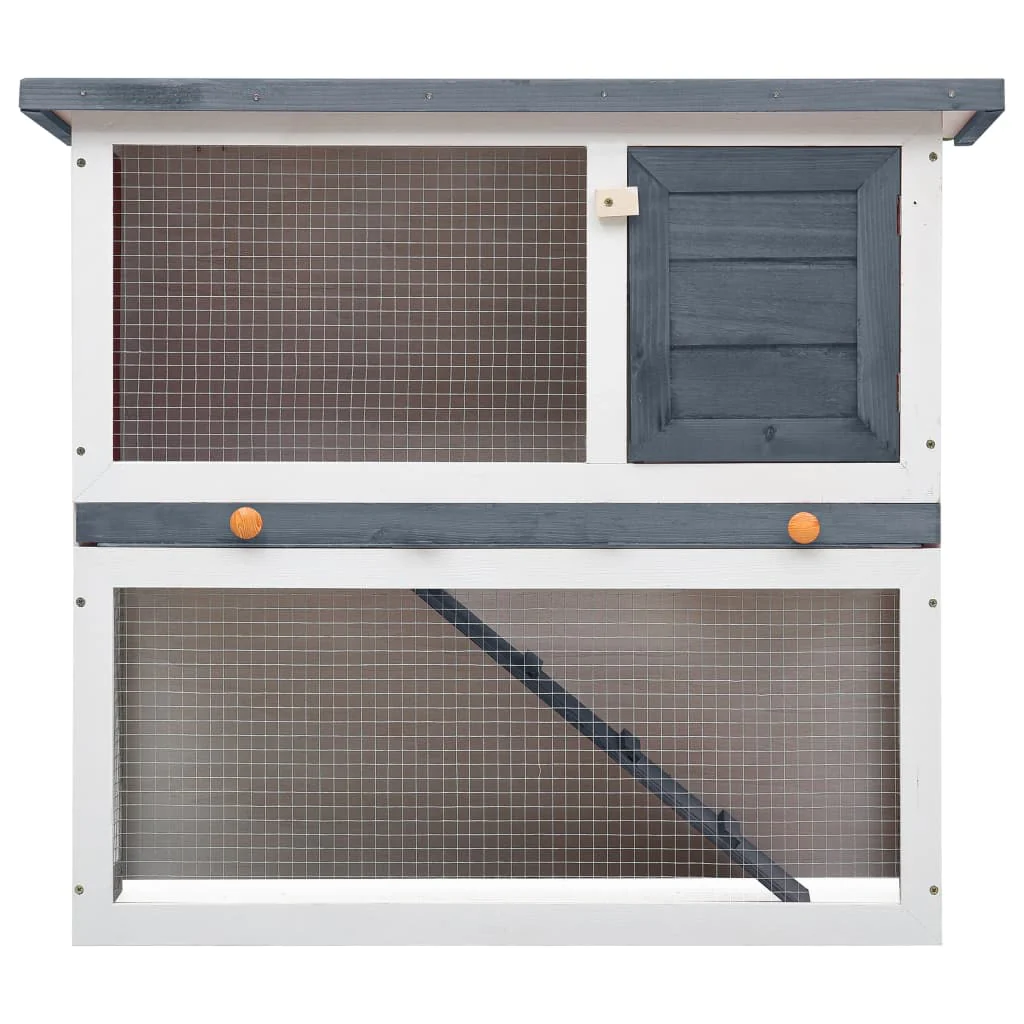 2025 Conejera para conejos – Recinto para pequeños animales, 90 x 45 x 80 cm, puerta gris, madera de pino