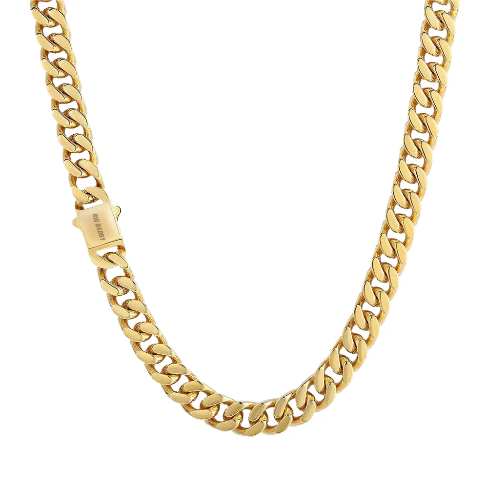 Big Daddy 12mm Gold Cuban Chain 24 Inch (Defect)
