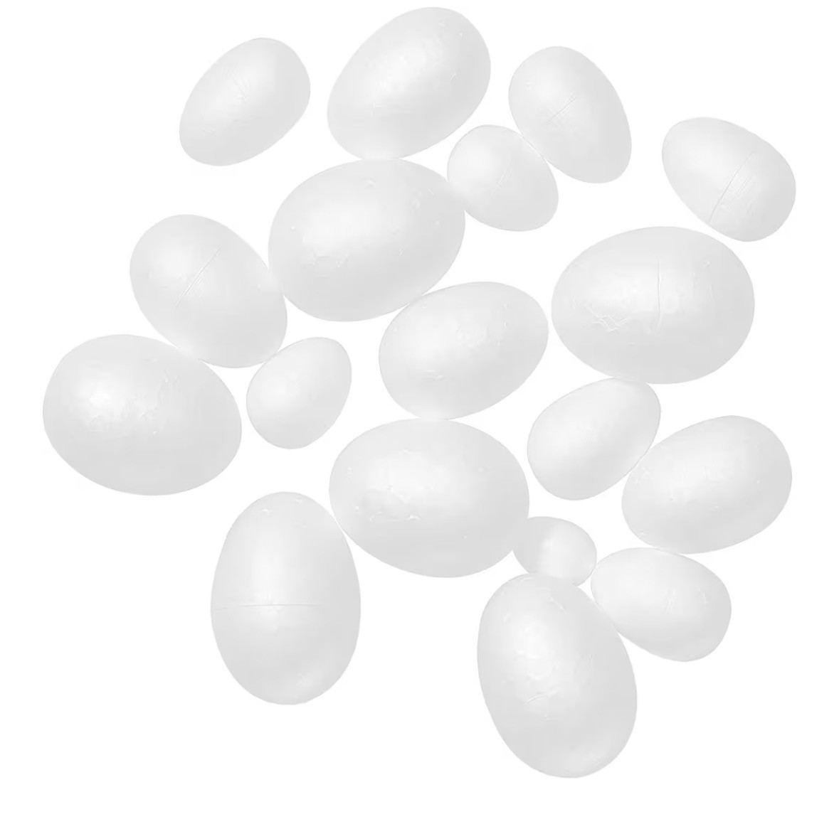 Paintable Crafts For Kids Foam White Eggs  90 PCS