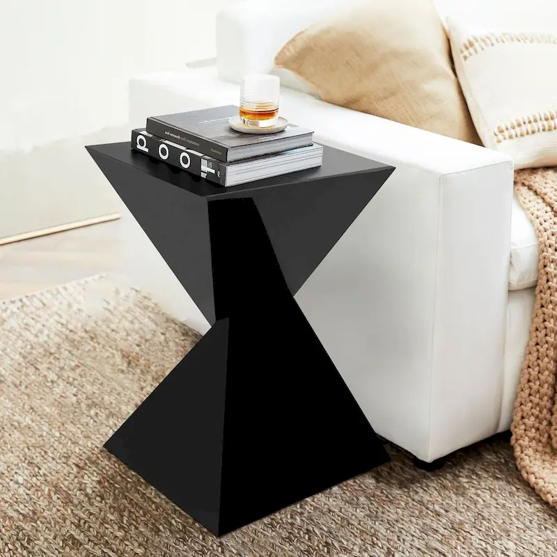 Contemporary Acrylic Accent End Table for Outdoor Use - Dimensions: 18.11