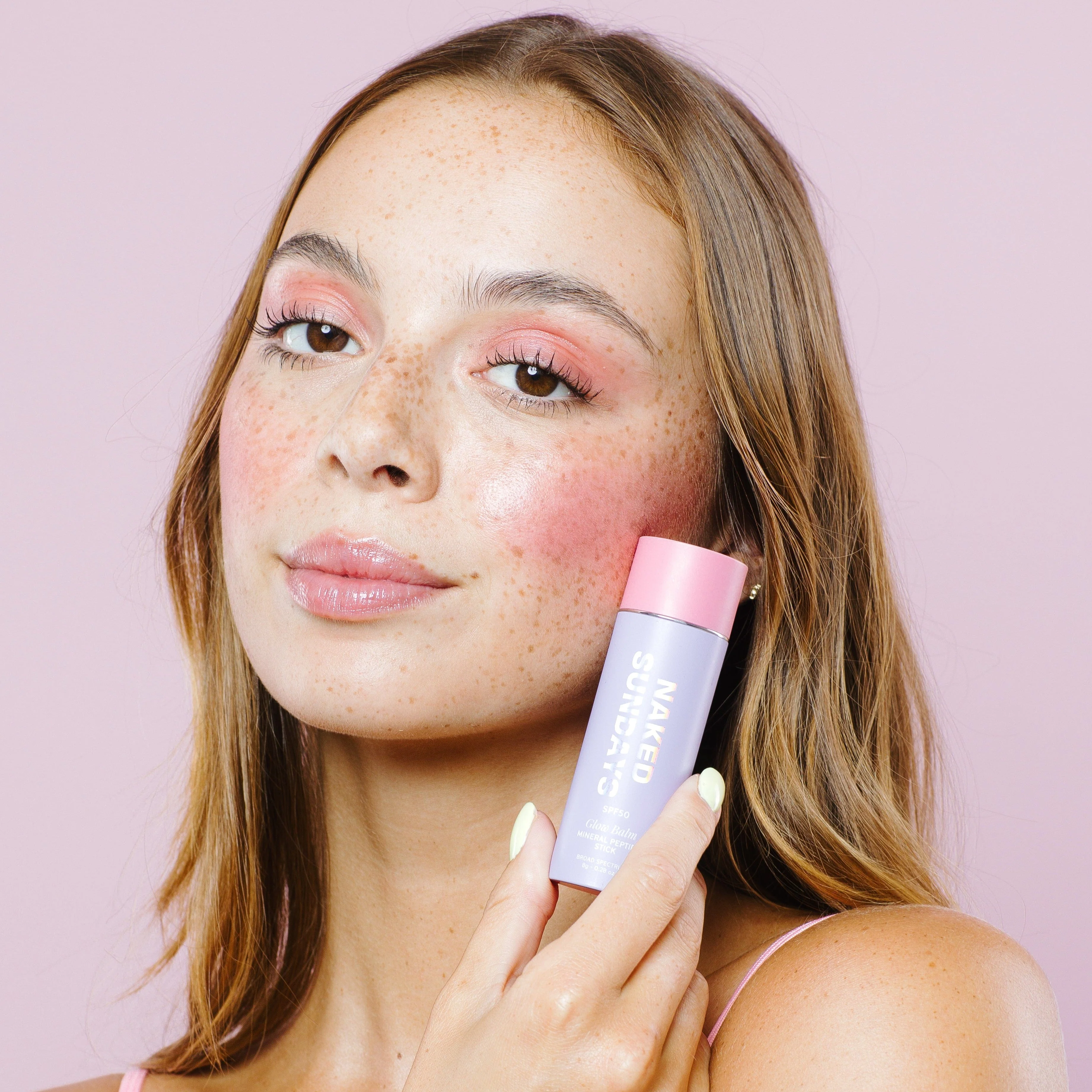 SPF50 Glow Balm Mineral Peptide Stick - Pink Pop
