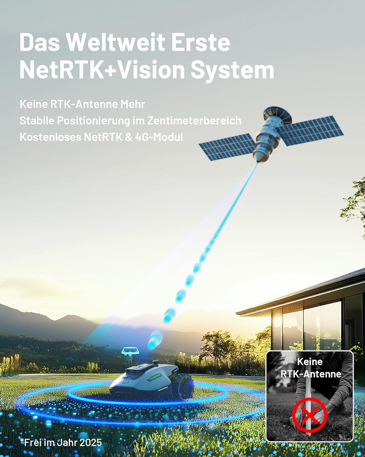 MAMMOTION YUKA Mini 700 robotmaaier zonder begrenzingsdraad, NetRTK+Vision, geen RTK-antenne nodig, automatische kartering, aanbevolen 700m2, max. 1100m2, met 4G-module, 50% helling