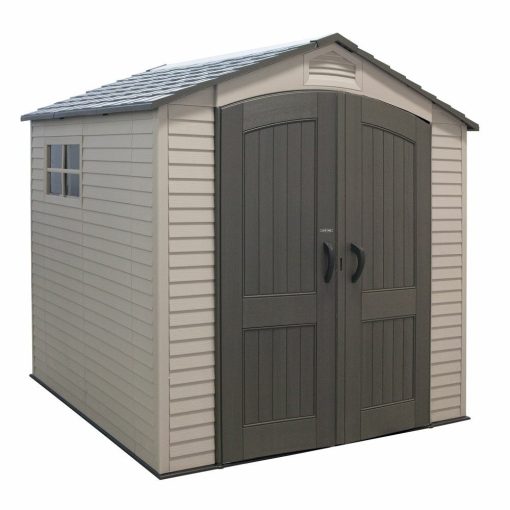 Lifetime 7��7 ft UV-Protected Plastic Storage Shed with Skylight & Double Doors