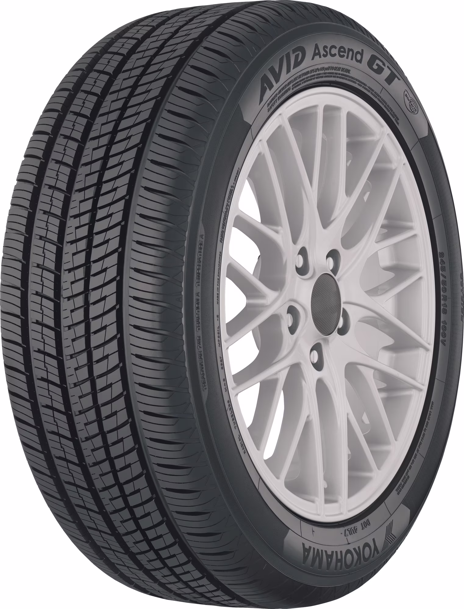 Set of 4 Yokohama Avid Ascend GT 215/55R17 94V Tires 2155517 215 55 17