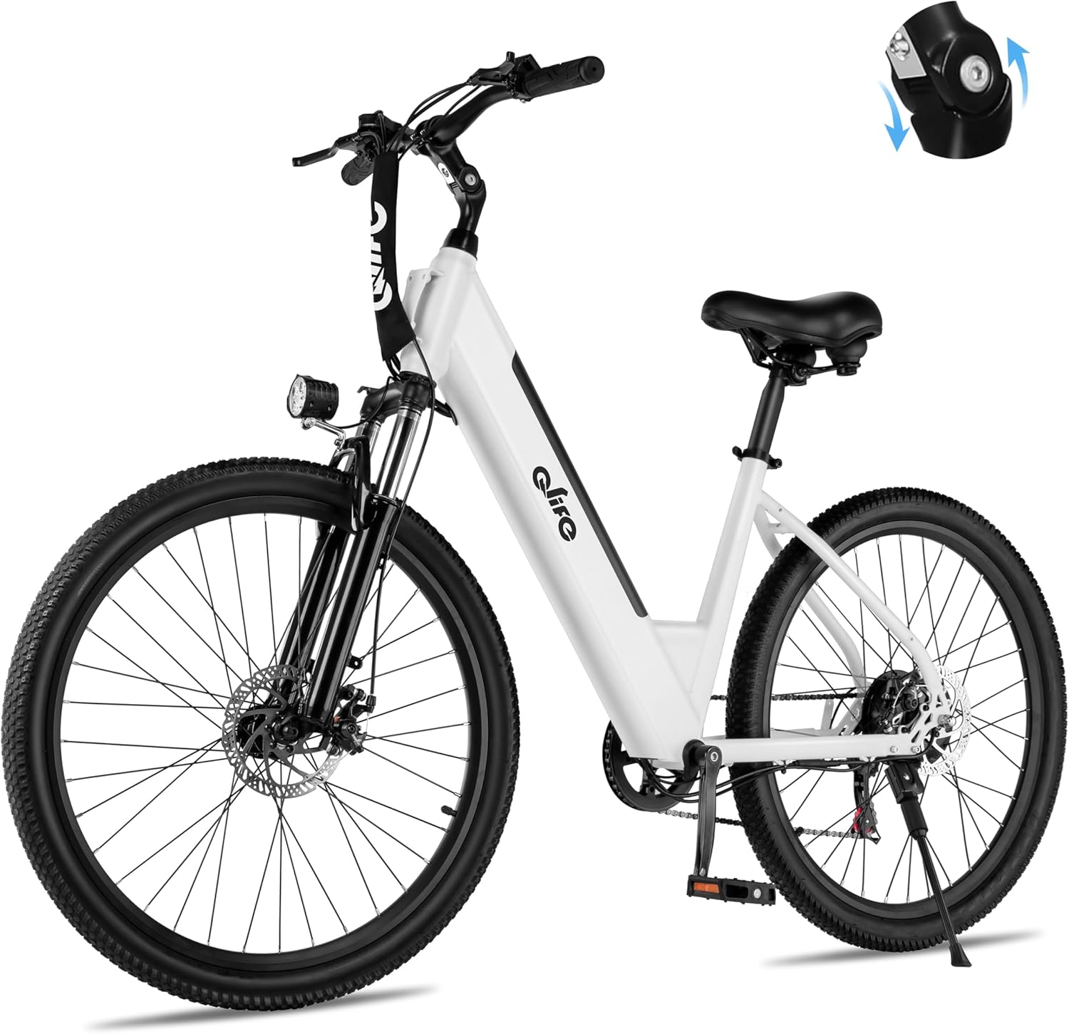 Qlife Cityone Electric Bike for Adults 26 Step-Through 22MPH Ebike with 2.1 Tire,UL2849 Certified Built-in Removable Battery,Peak 750W Motor Ebikes with 7 Speed, Commuter E Bicycle