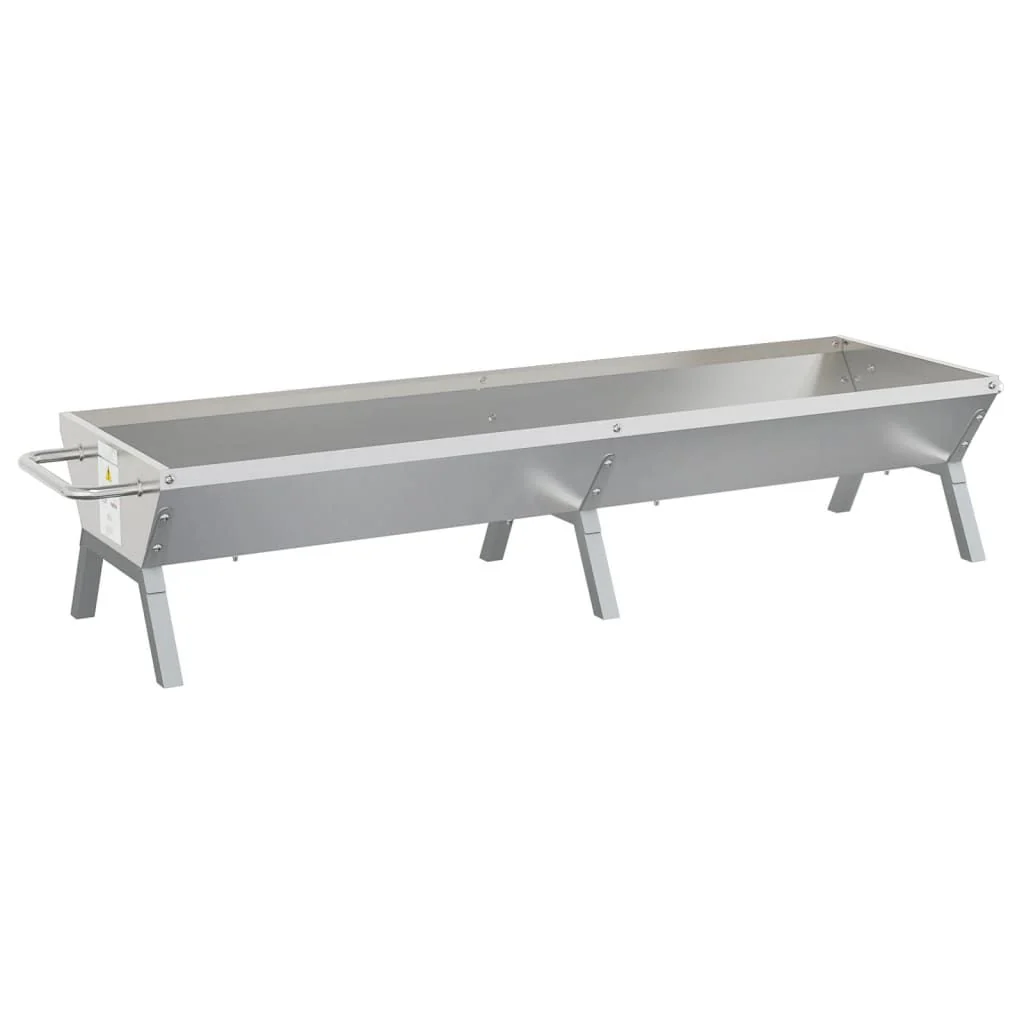 Bandeja Para Barbacoa Acero Inoxidable Plateado 158x42x31 Cm Vidaxl