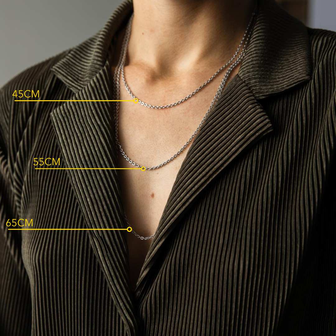 Ketting RVS - Halsketting Roestvrijstaal - Zilverkleurig - 55 cm