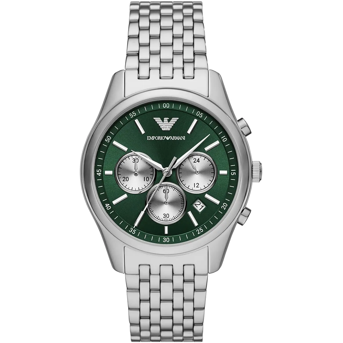 Emporio Armani Antonio Chronograph Green Dial Silver Men's Watch - AR11581