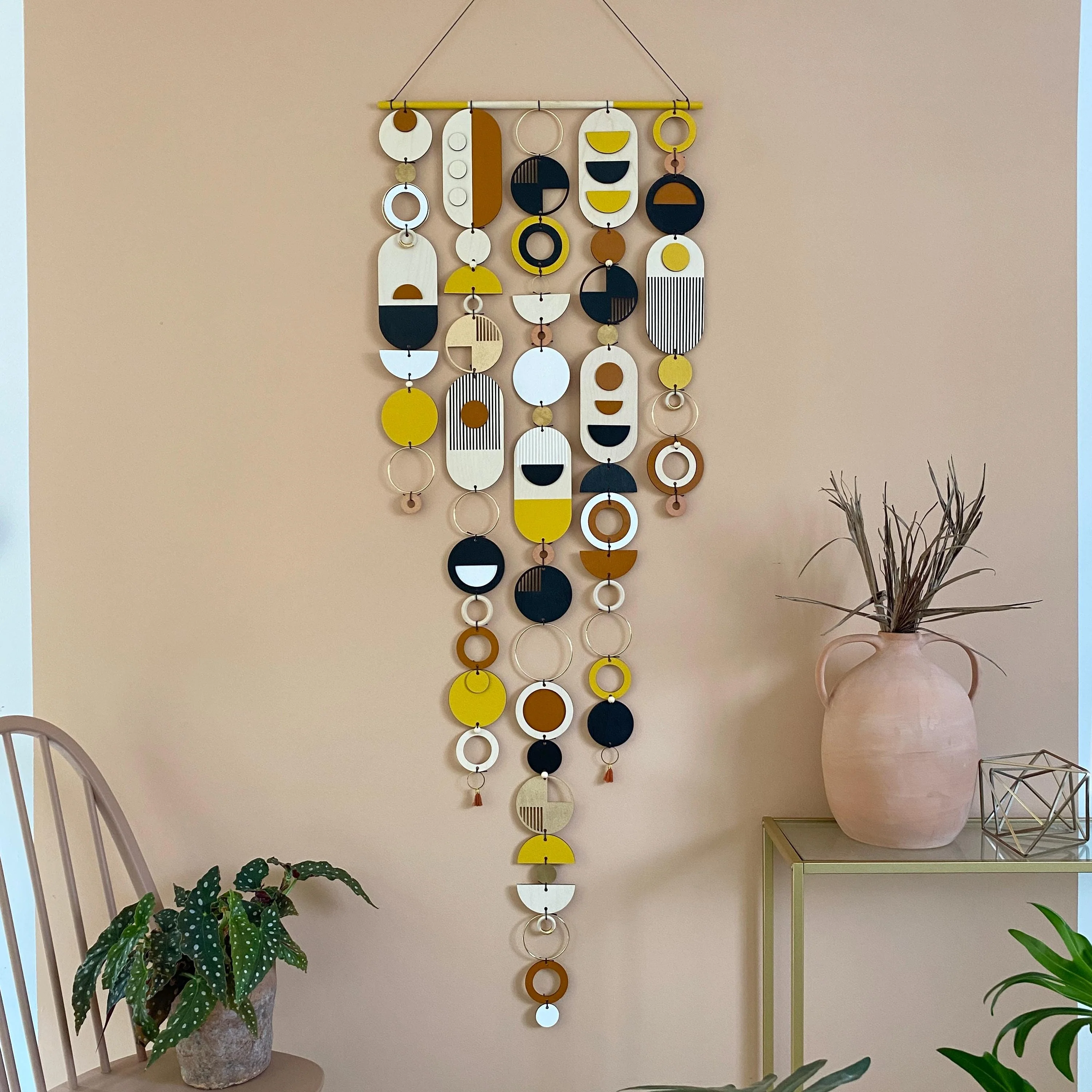 Handmade wall art and home decor accessories.