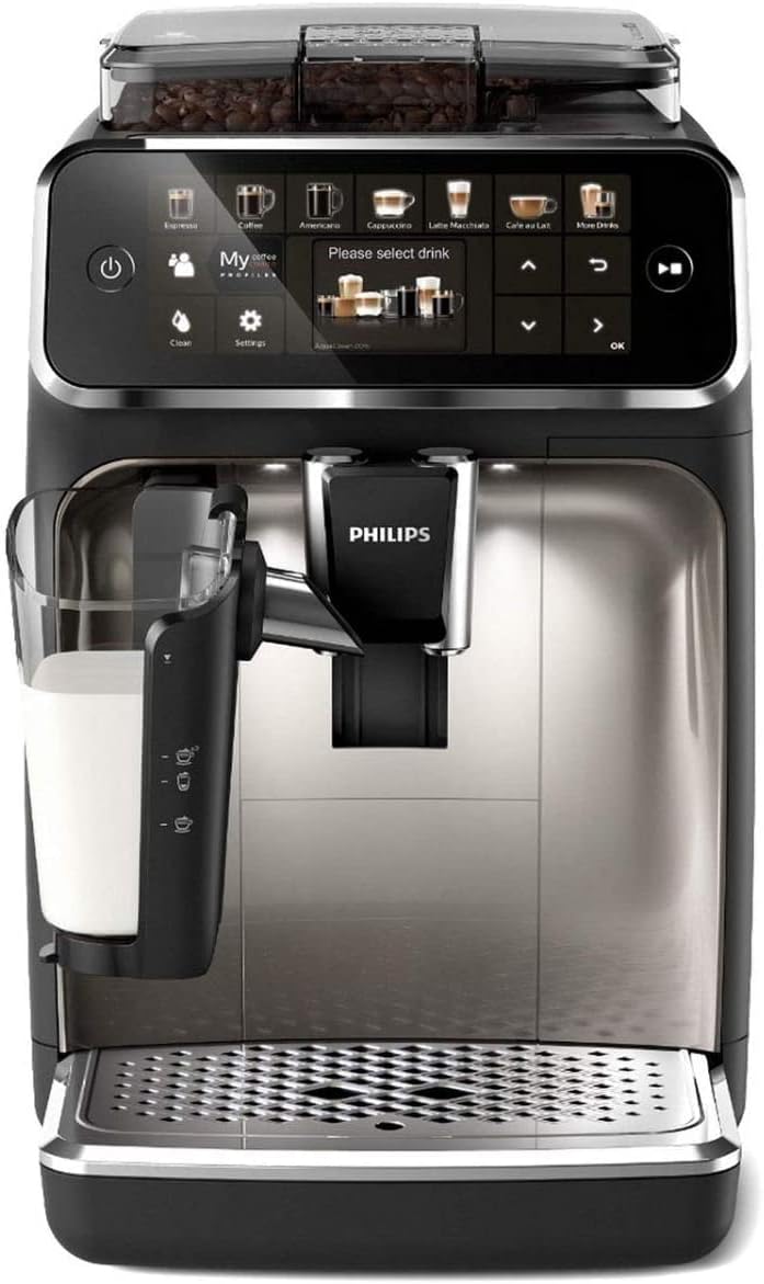 Philips Series 5400 volautomatische koffiemachine - LatteGo melksysteem, 12 koffiespecialiteiten, intu?tief display, 4 gebruikersprofielen, chroom (EP5447/90)