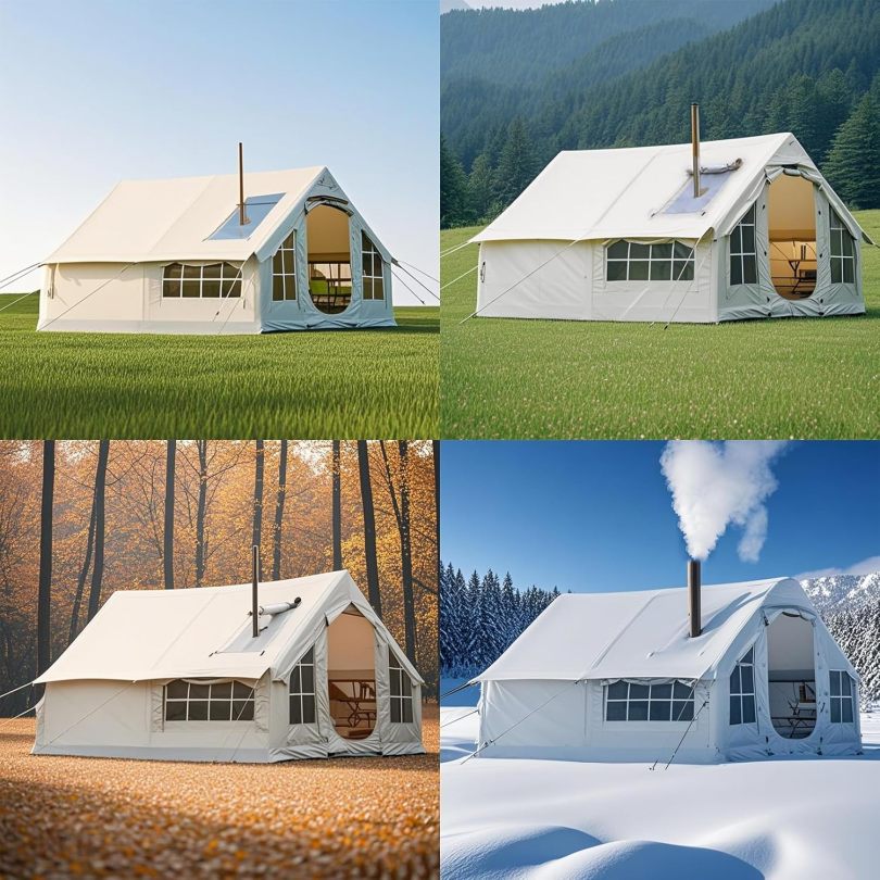 Inflatable Camping Tent with Chimney Opening