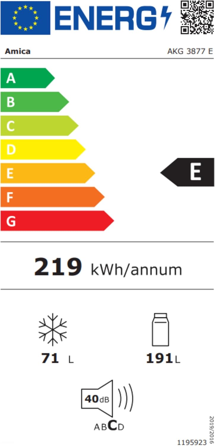 Amica Kühl‑Gefrier‑Kombination freistehend 178,9 x 55 x 58,8 cm 262 l Ökofunktion NoFrost Supergefrierfunktion 4-Sterne-Fach Gefrierfach unten AKG 3877 E – Kühl Gefrierkombination Edelstahloptik