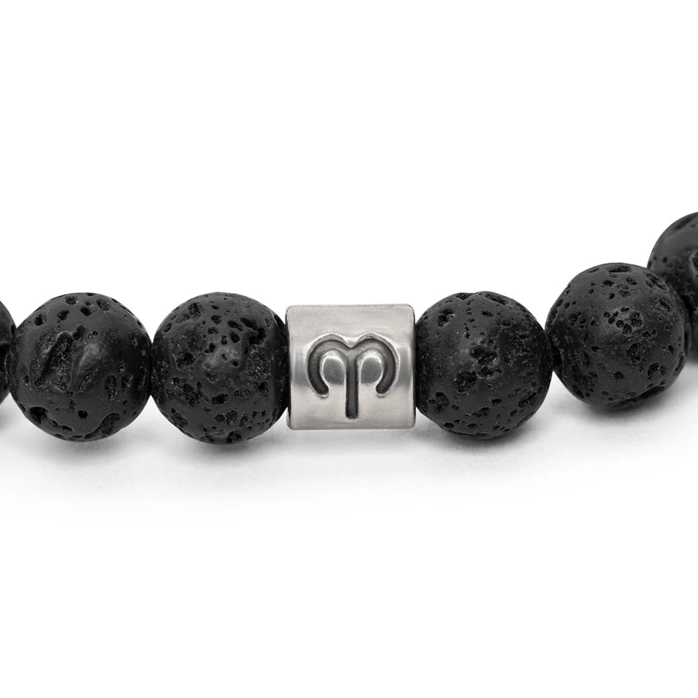 Sterrenbeeld Edelsteen Armband - Lavasteen Zilver - Horoscoop Armband