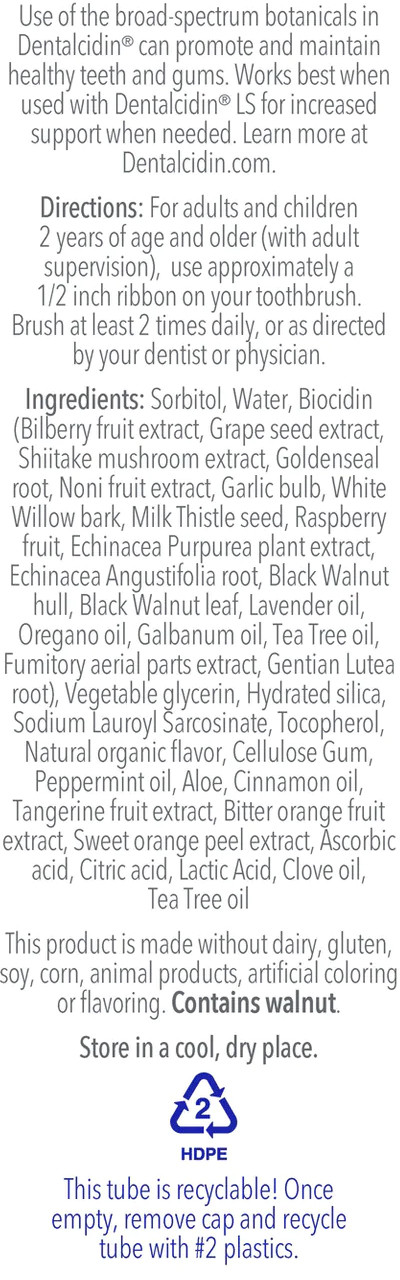 Dentalcidin Toothpaste Biocidin 3 ounce