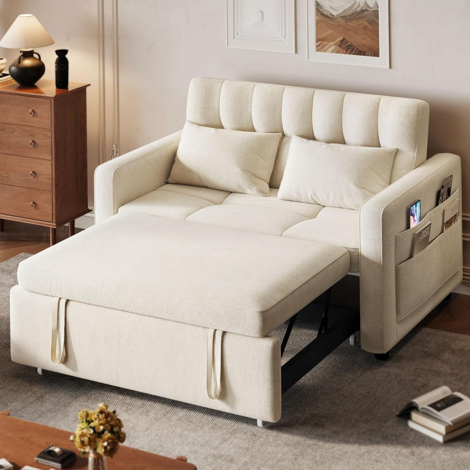DWVO 3-in-1 Convertible Sofa Bed, 55