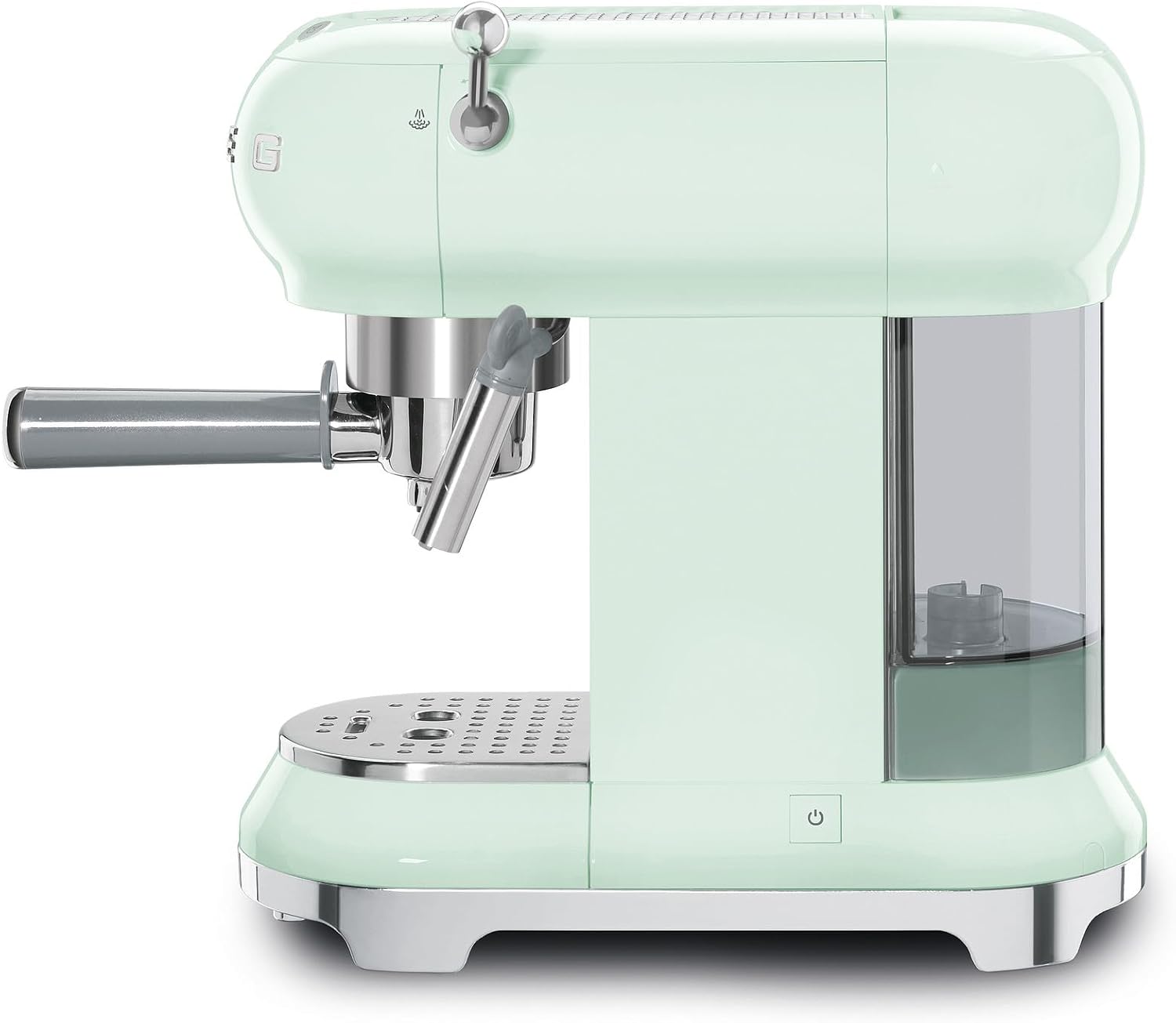 Smeg, ECF01PGEU Manual Espresso-Kaffeemaschine, Cappuccino -System, Thermoblock, groe Tassengehuse und Doppelkaffeefunktion, 1 l Wassertank, kompakte Abmessungen, 1350W, Pastellgrün