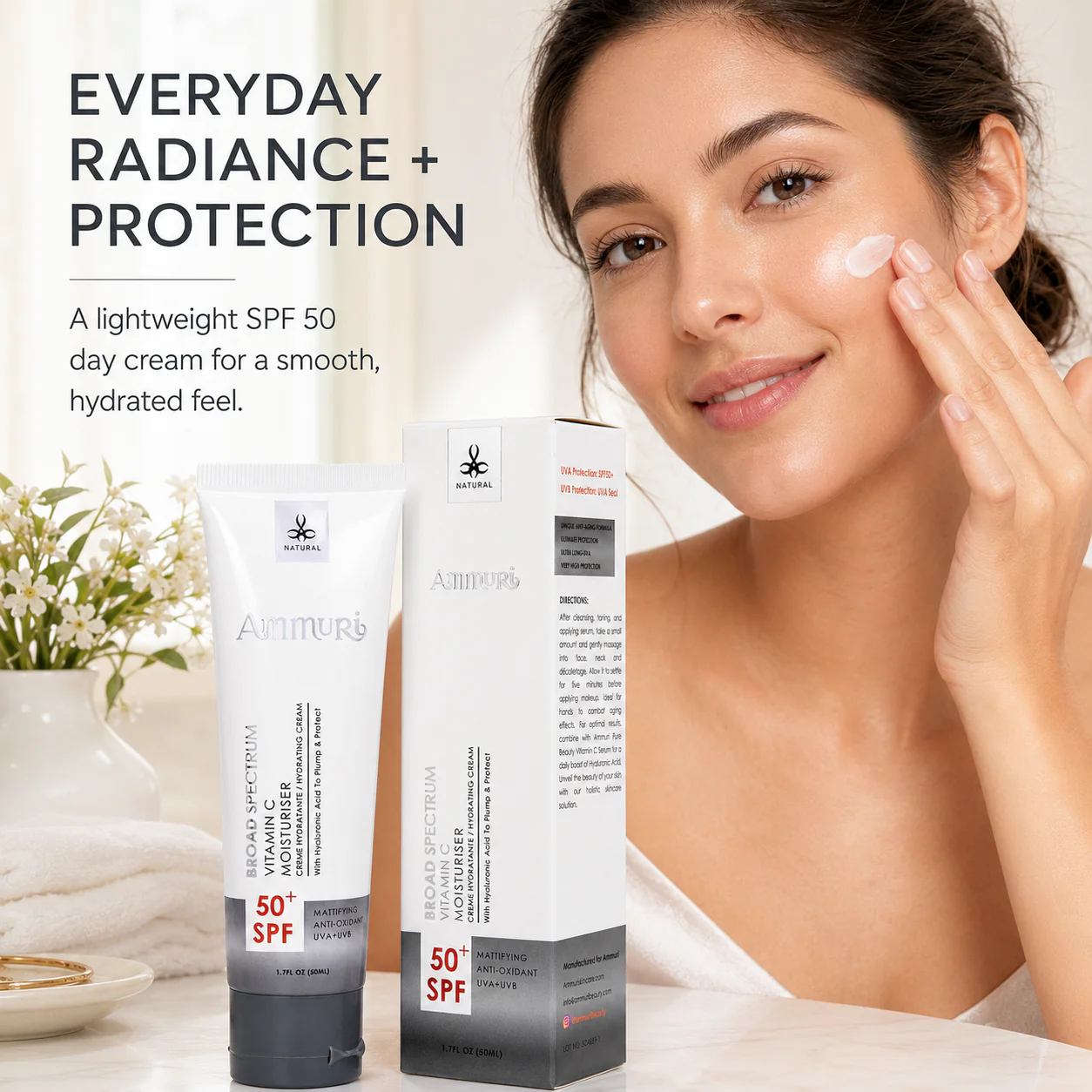 Ammuri Vitamin C Day Cream SPF50 - Brightening Moisturiser Sun Protection