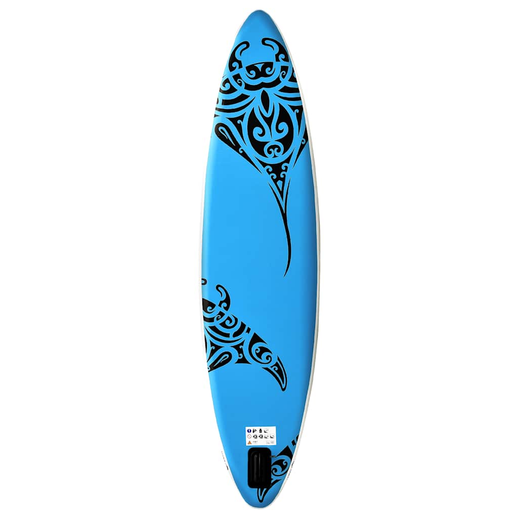 Juego de tabla de paddle surf hinchable azul 320x76x15 cm v7992