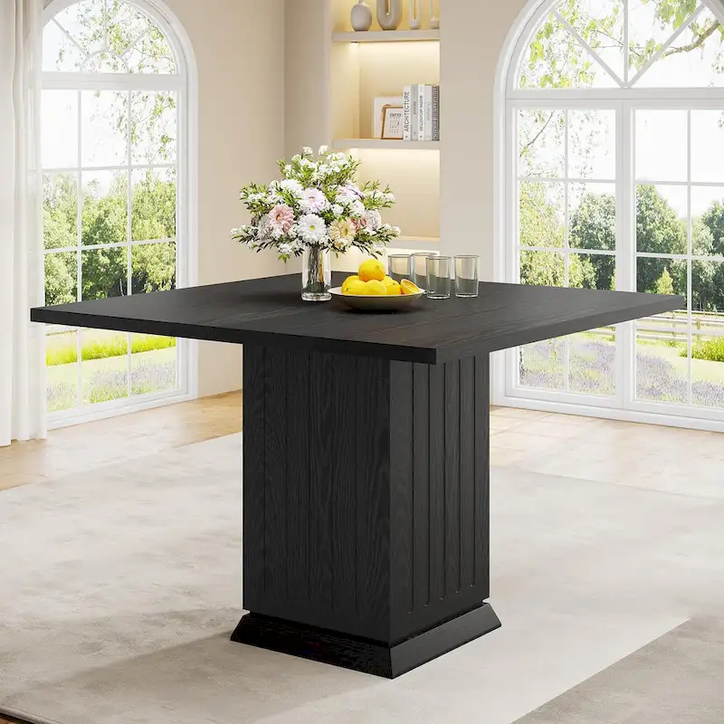 Contemporary Square Wooden Dining Table for 4