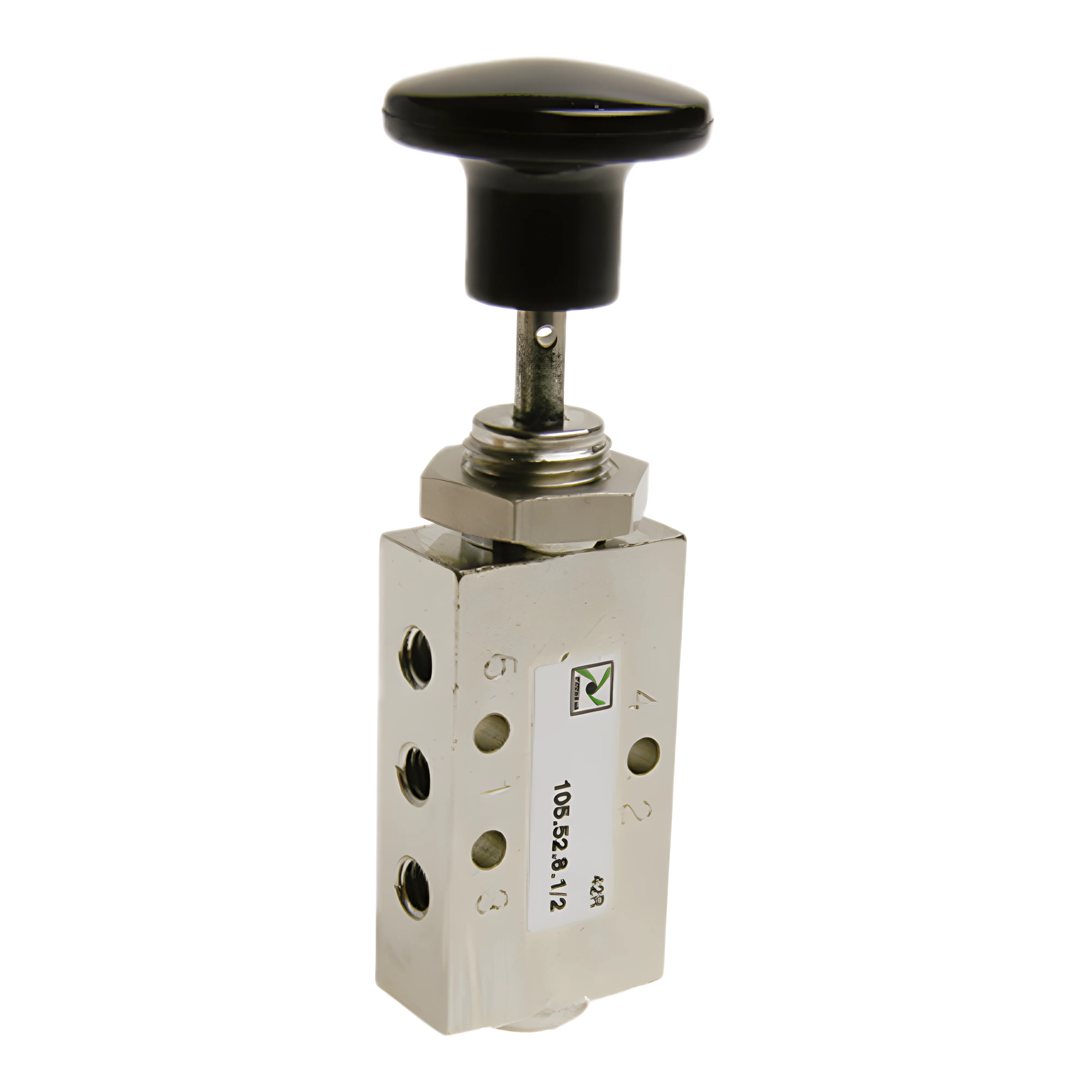 Pneumax 105.52.8.1/2 M5 - 5/2 Push Button Spring Black