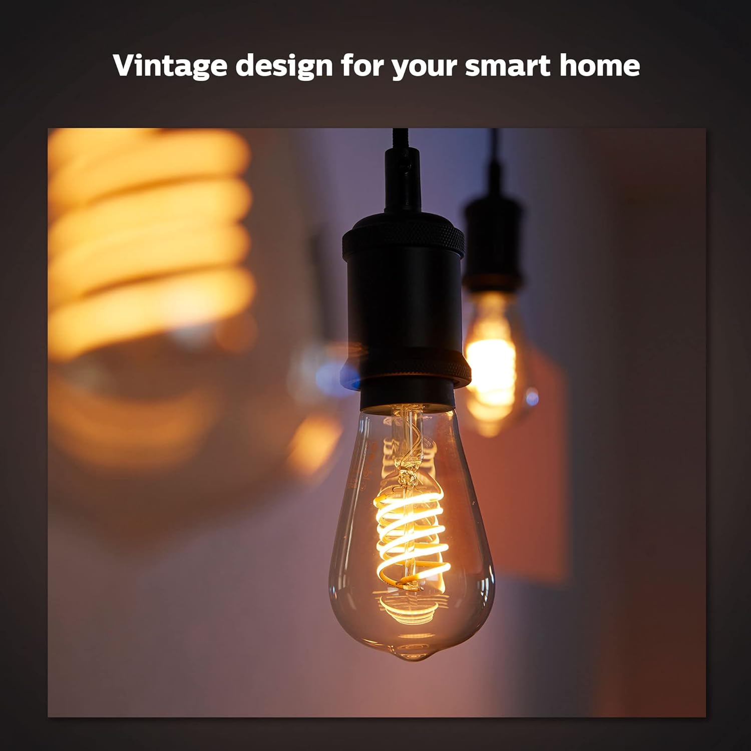 Philips Hue White Ambiance G40 LED Bulb 4-Pack, 550LM, E26, Smart Home Compatible with Alexa & Google Assistant