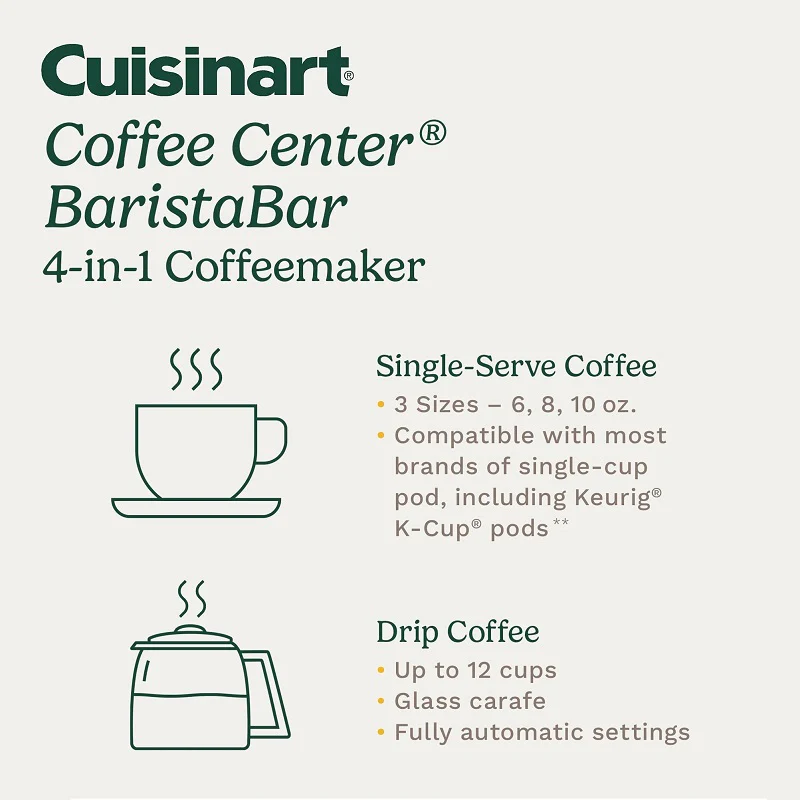 2025 Máquina de café Cuisinart Barista Bar 4 en 1