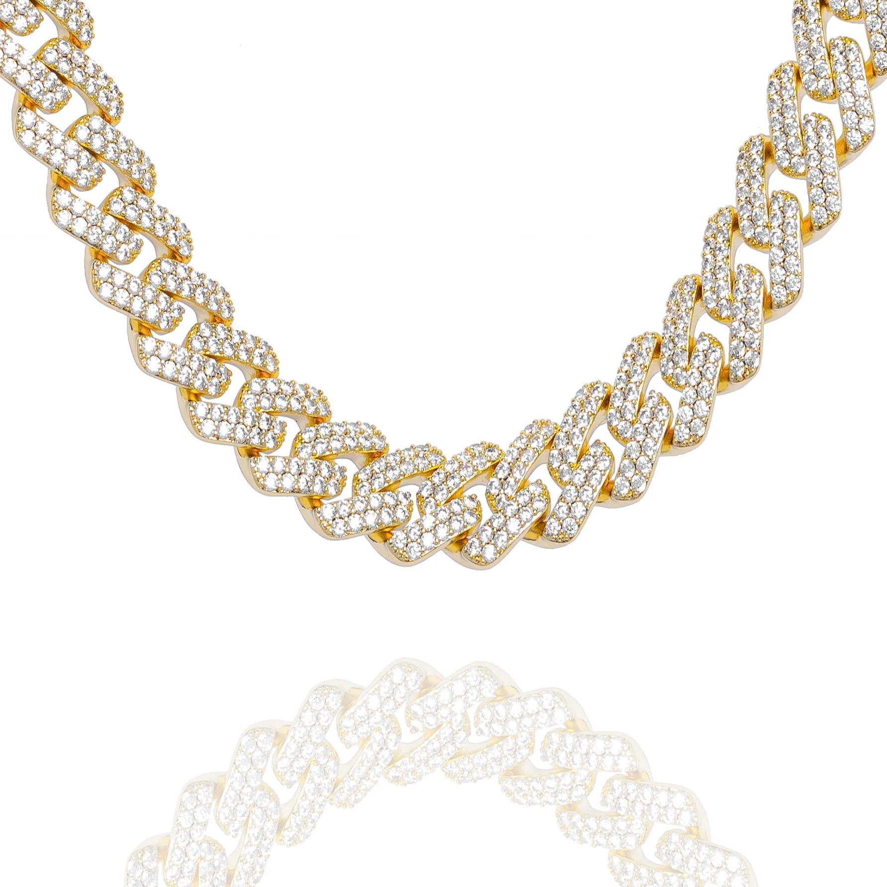 Big Daddy 12MM Gold Diamond Figaro Iced Out Chain