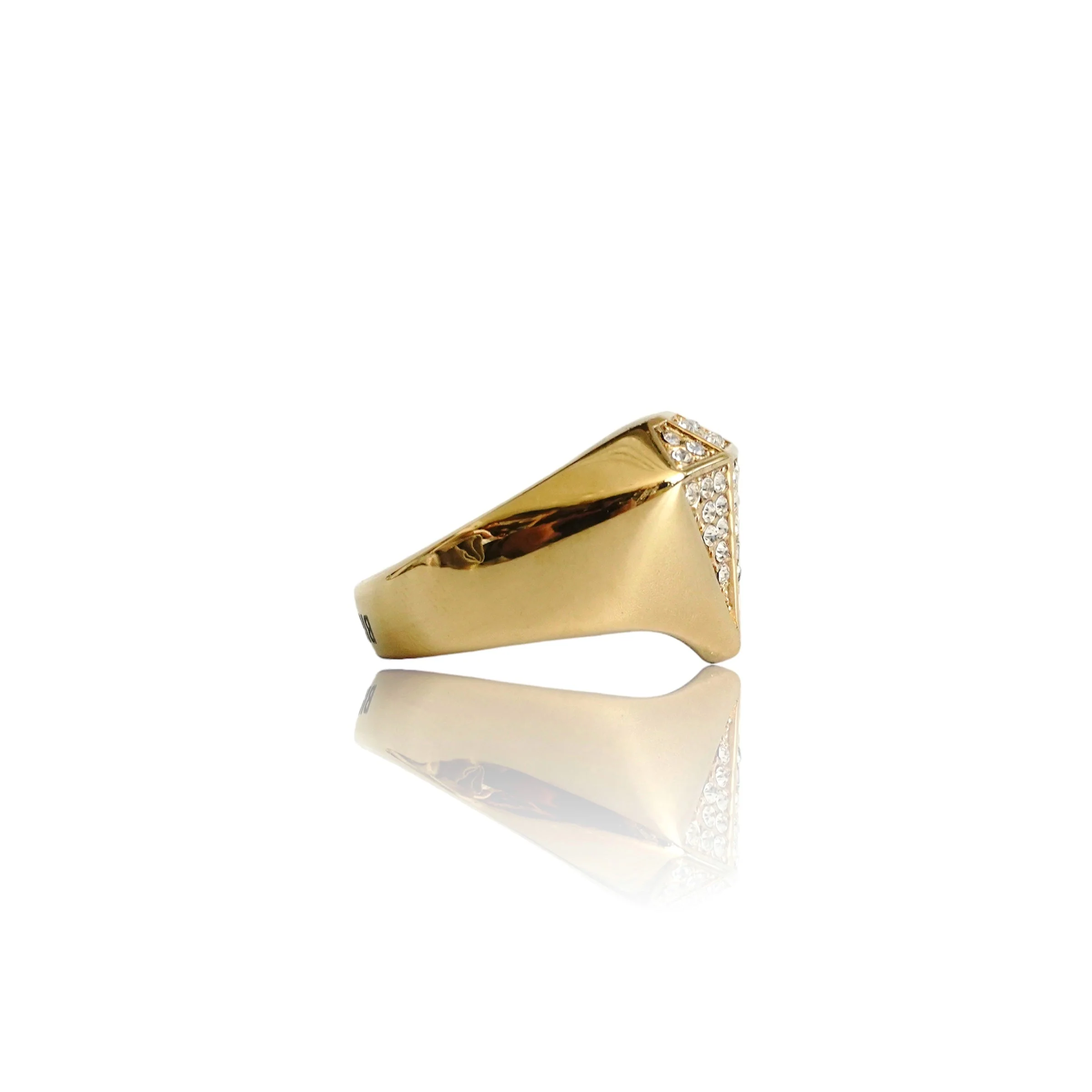 Big Daddy Bling Diamond Shape Gold Iced Out Ring