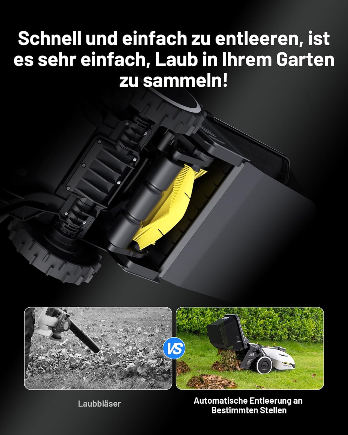 MAMMOTION YUKA Mini 700 Mähroboter ohne Begrenzungskabel, NetRTK+Vision, Keine RTK-Antenne erforderlich, Auto-Kartierung, Empf. 700m², Max. 1100m², mit 4G-Modul, 50% Steigung