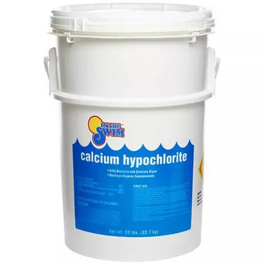 2026 Nuevo cubo de choque para piscina 50 lbs hipoclorito de calcio tratamiento clorado granular