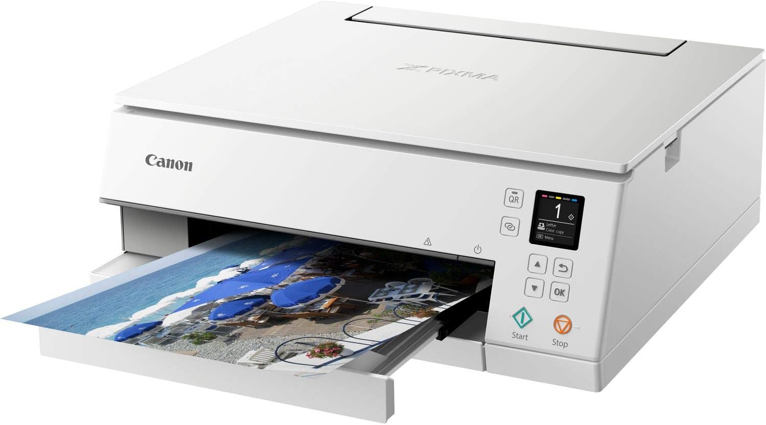 Canon PIXMA TS6350a Drucker Farbtintenstrahl Multifunktionsgerät DIN A4 (Fotodrucker, Scanner, Kopierer, OLED, 4.800x1.200 dpi, USB, WLAN, 5 separate Tinten, Duplexdruck, 2 Papierzuführungen), schwarz