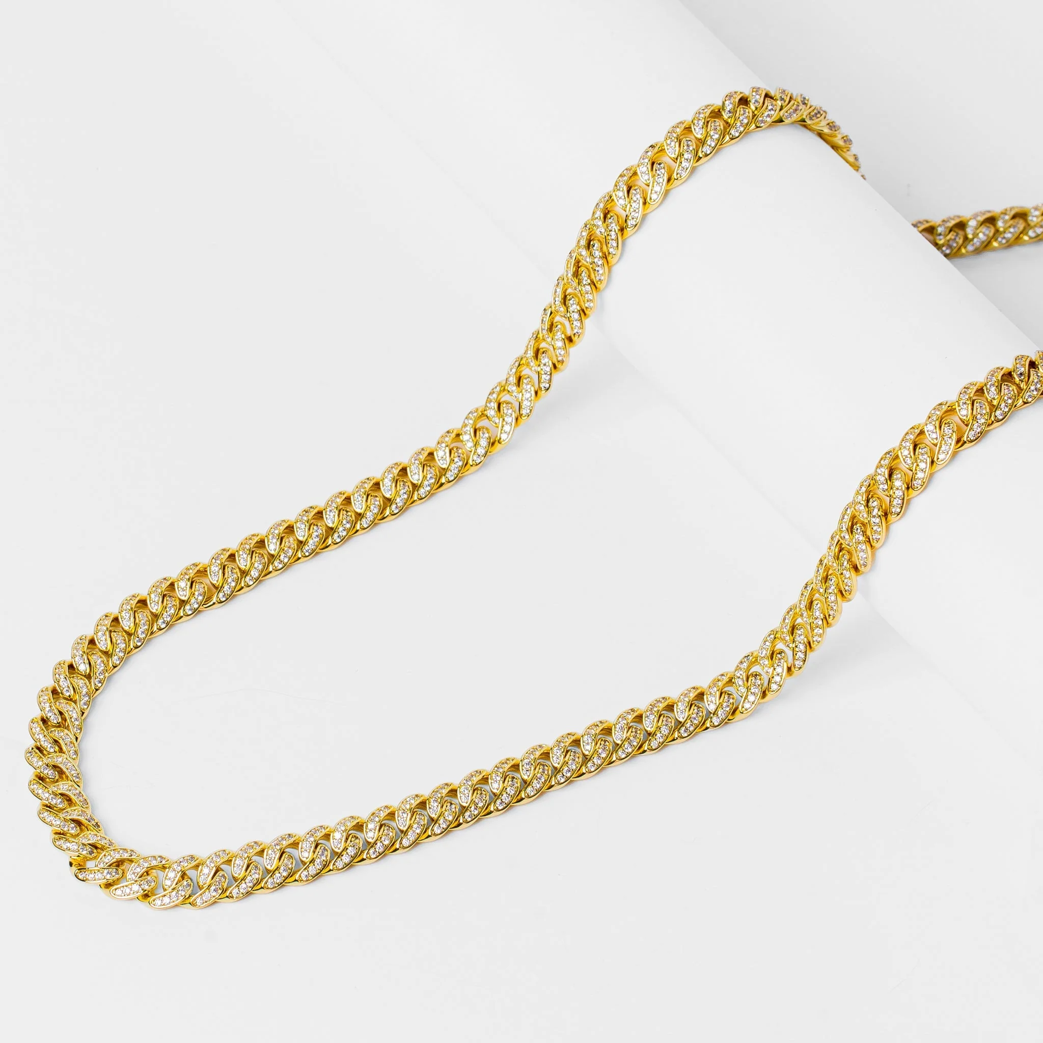 Big Daddy 8MM Bling Curb Cuban Gold Iced Out Chain
