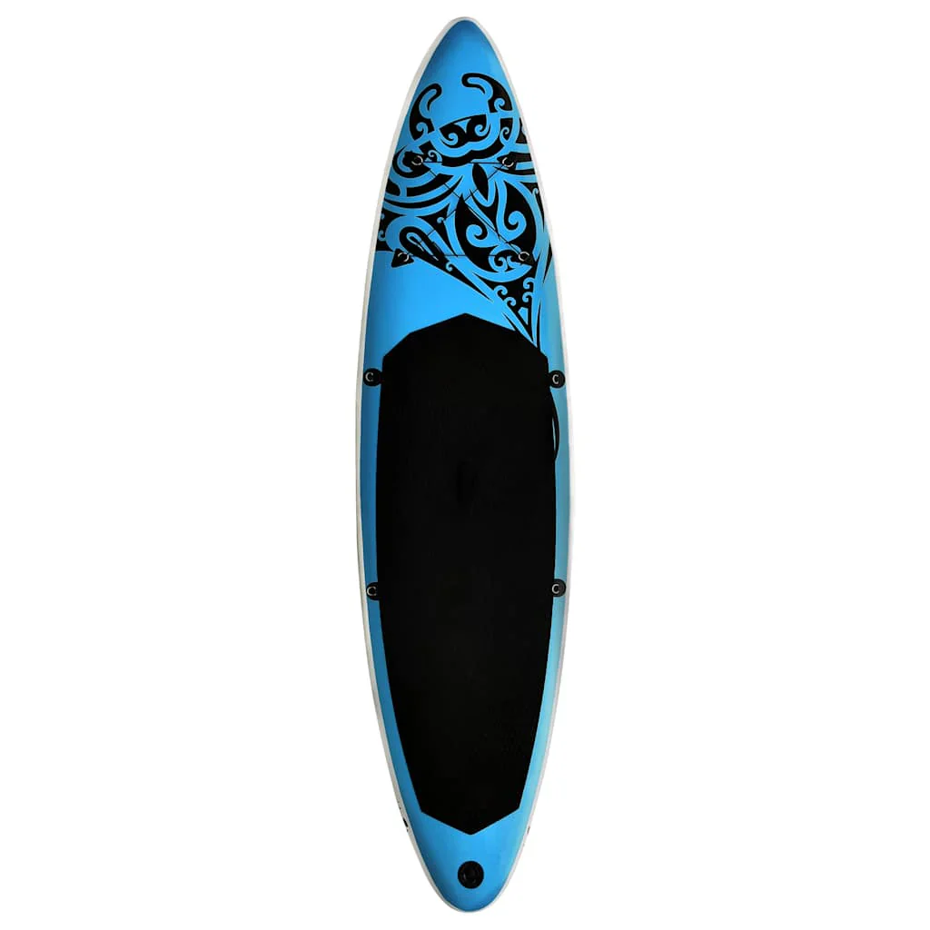 Juego de tabla de paddle surf hinchable azul 320x76x15 cm v7992