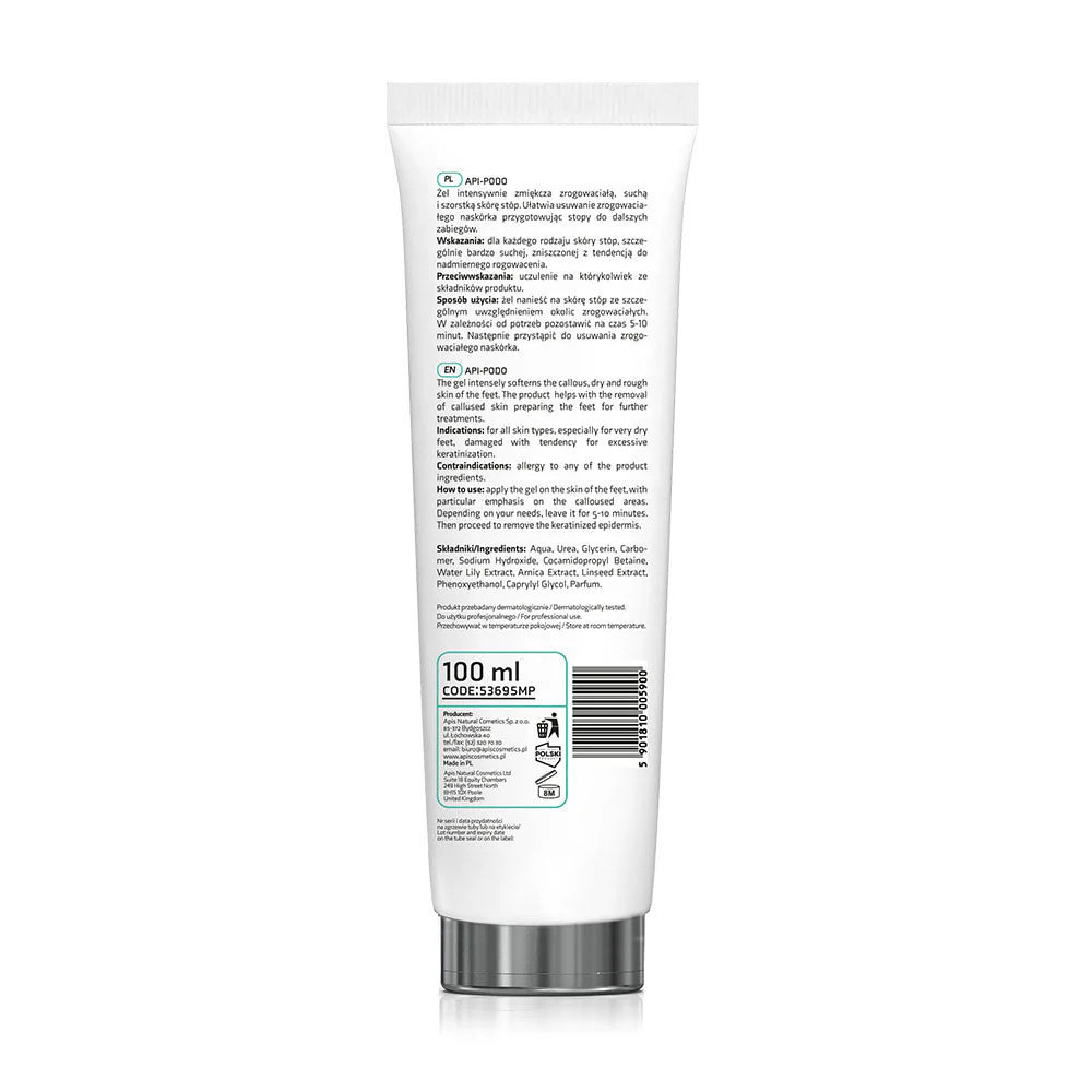 Apis API-PODO Softening Foot Gel with 30% Urea - Intensively softens and smooths rough, dry feet | 100ml