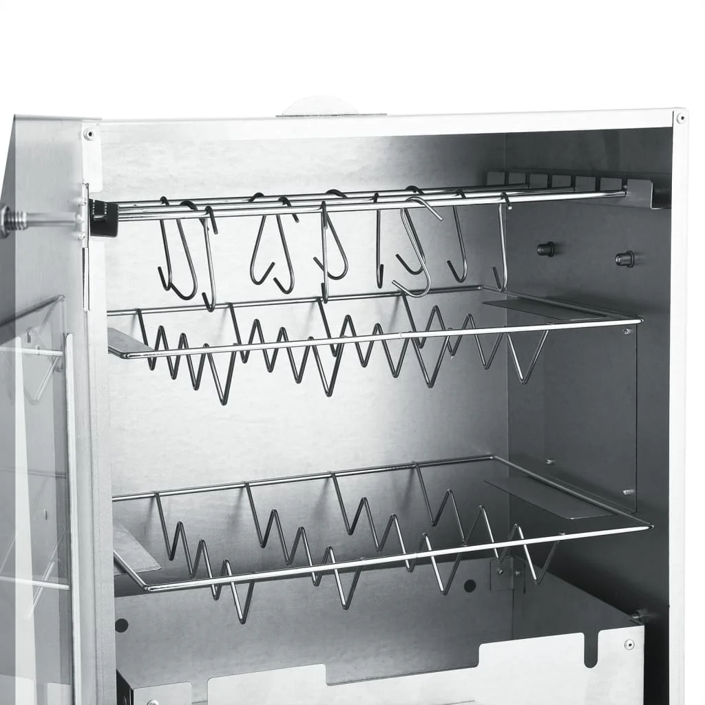 2025 Ahumador 44,5 x 29 x 83 cm con mesa 40 x 28 x 44,5 cm galvanizado – Armario para ahumar plateado