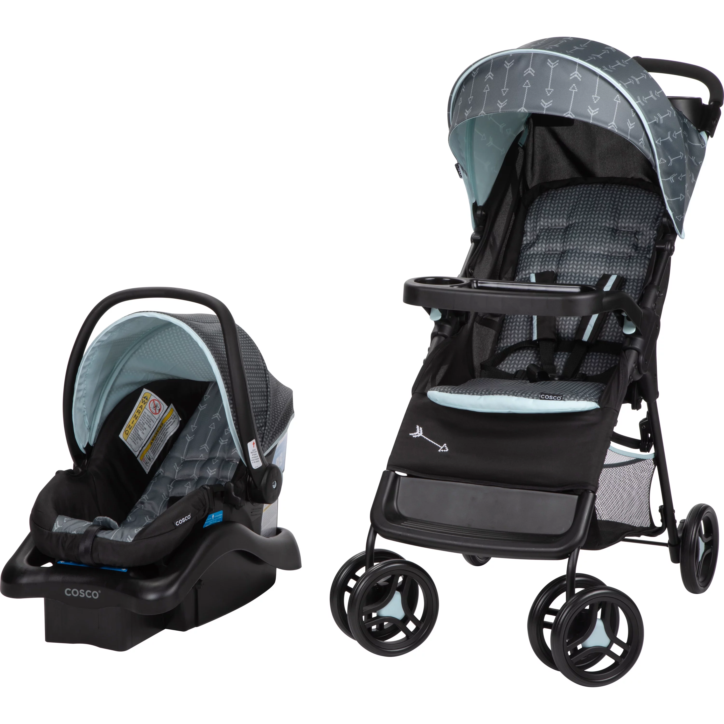 2025 Cosco Kids Lift & Stroll DX Sistema de viaje, flechas grises, para niños pequeños, unisex