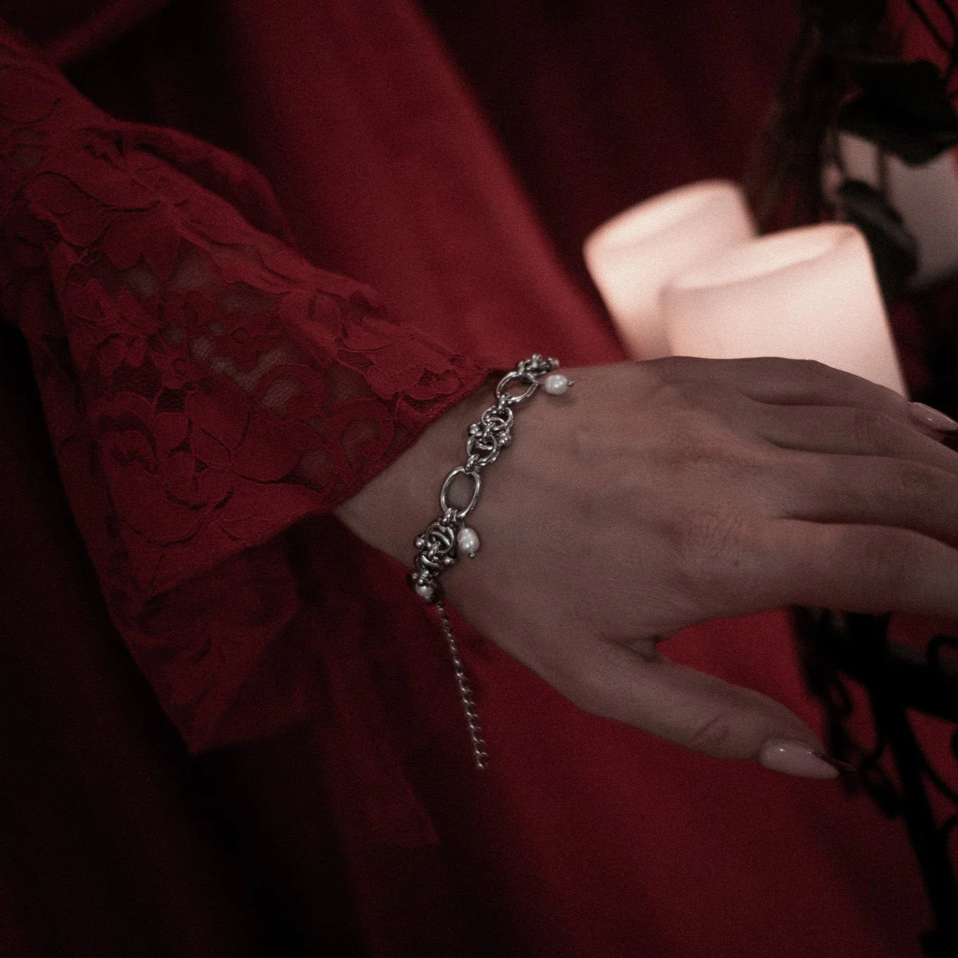Moonlit Whispers Pearl Bracelet