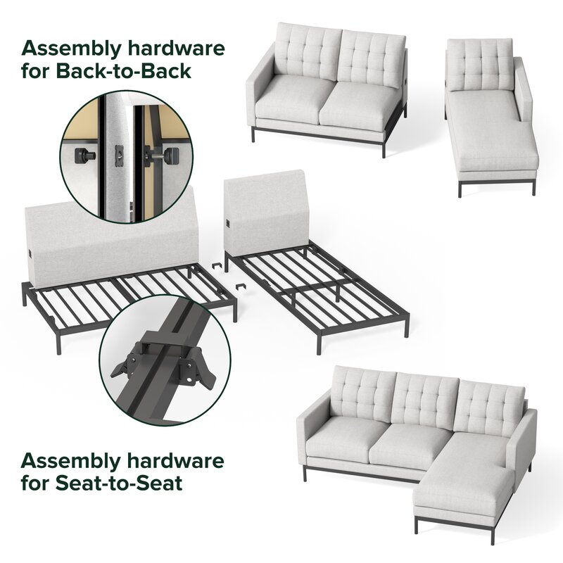 Thompson 77.6′′ Wide Reversible Modular Sofa & Chaise