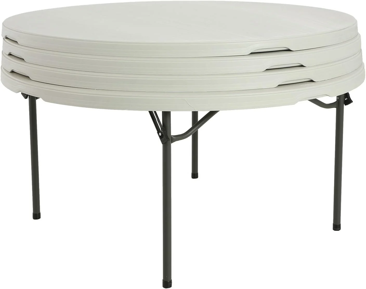 5' Round Folding Table (4 Pack), Commercial Grade, White