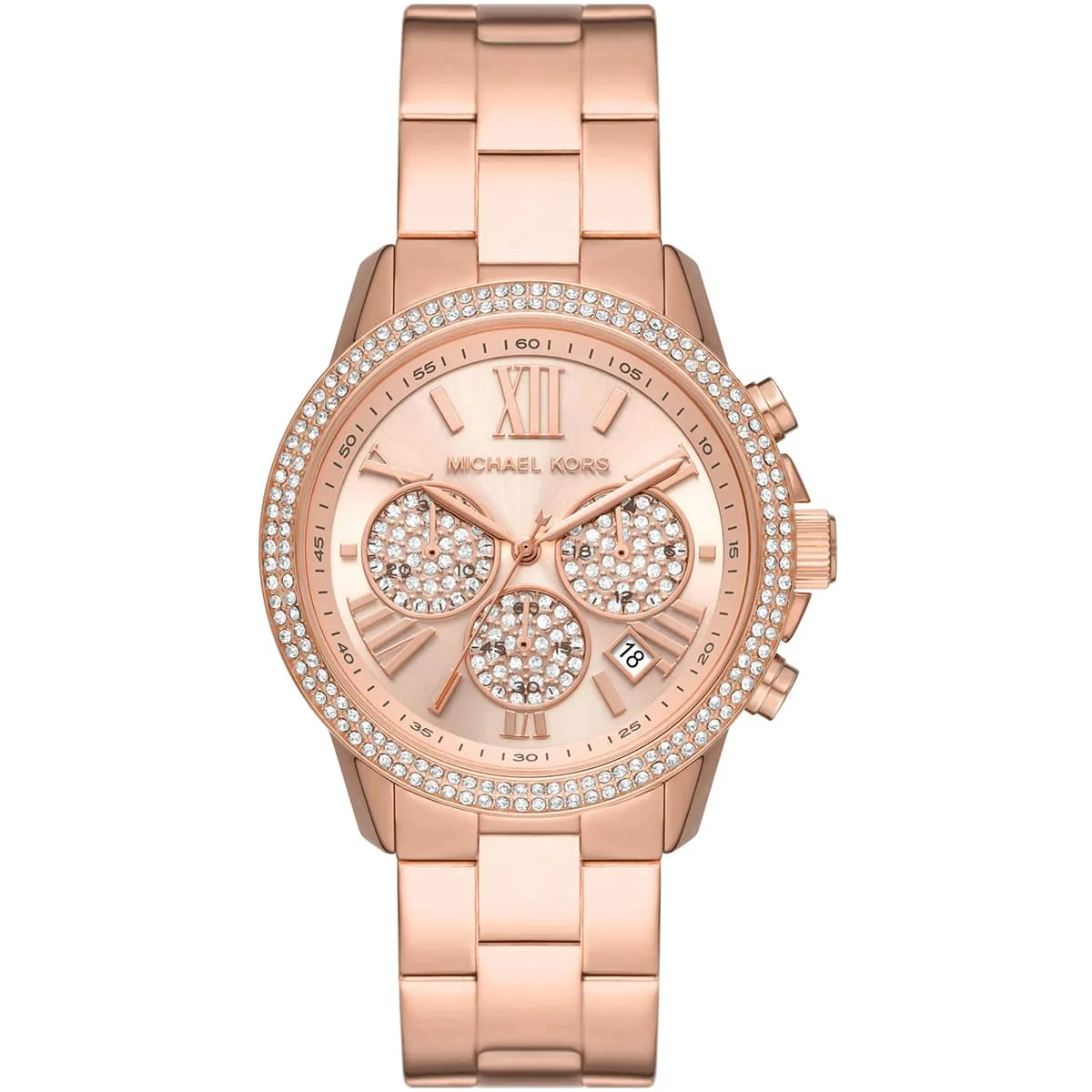 Michael Kors Lexington Three-Hand Rose Gold-Tone Lexington Lux Women's Watch - MK7444