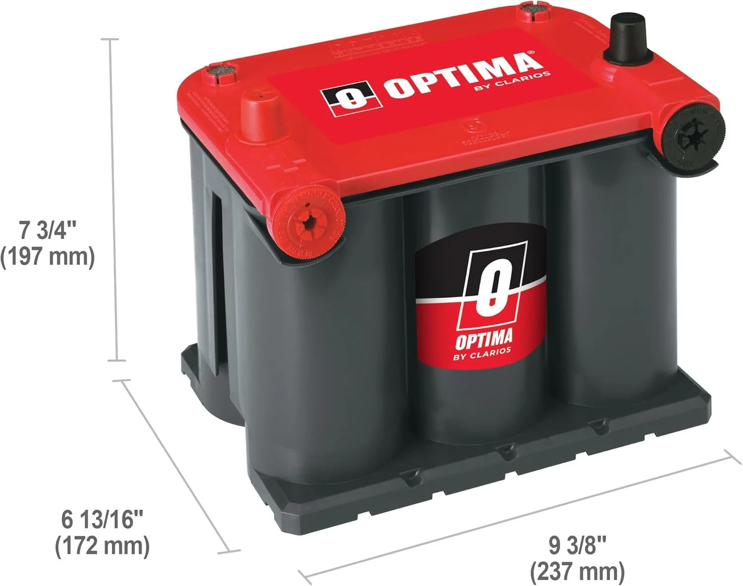 OPTIMA RedTop AGM starter battery, 720 CCA, dual terminals