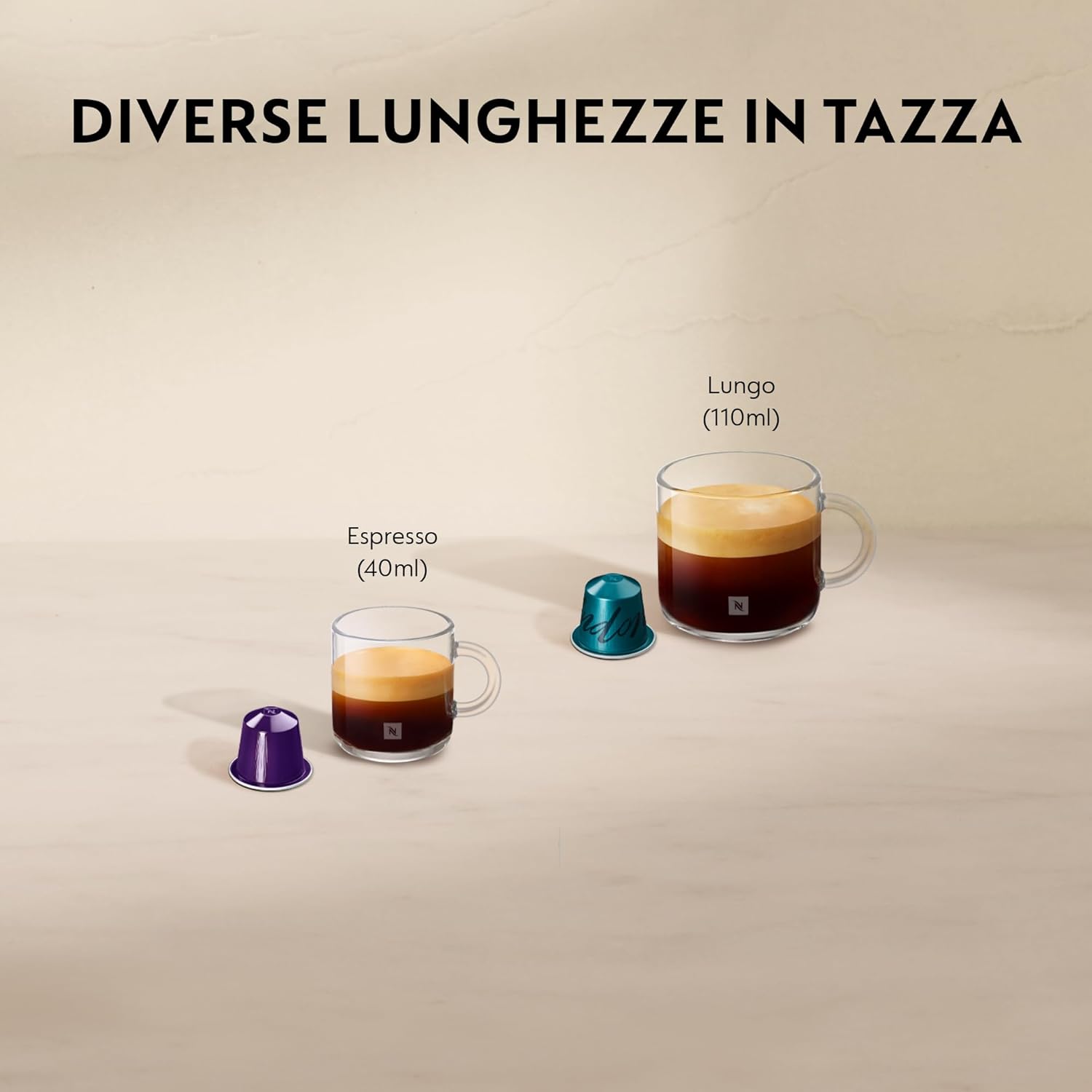Nespresso Inissia EN80.B, Macchina da caffè di De'Longhi, Sistema Capsule Nespresso, Serbatoio acqua 0.7L, Nero